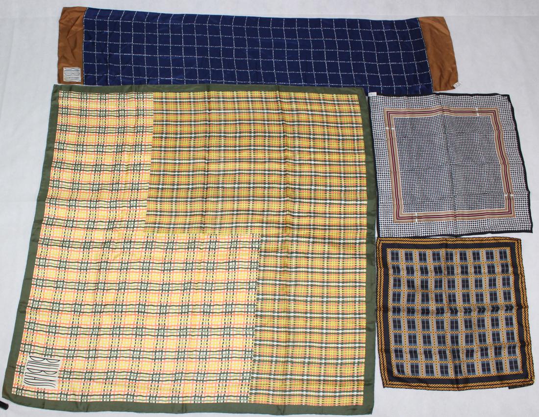 Lot (4) Vintage Silk Scarfs (1 of 3)