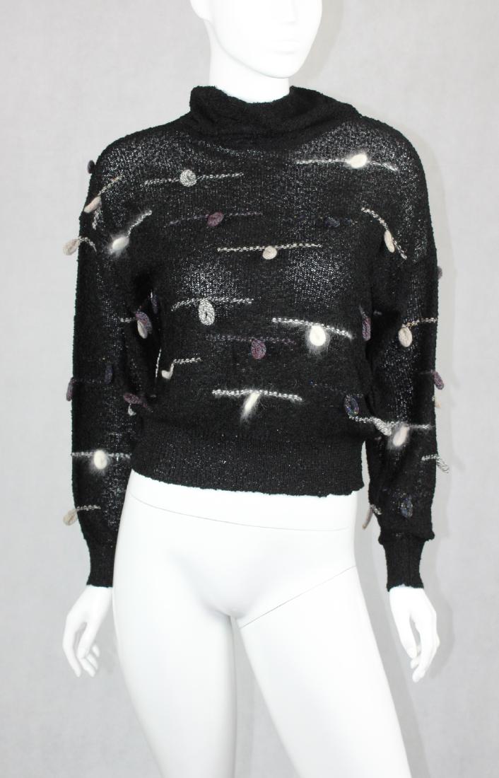Vintage Lillie Rubin Knit Sweater Top: Size 2, Hanging Ornamental Design