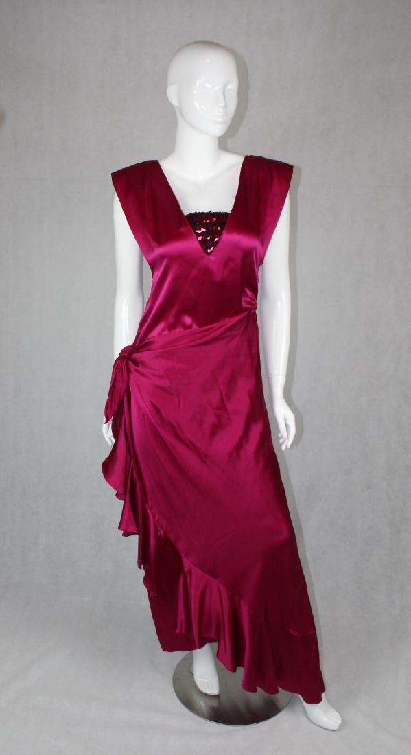 Vintage Satin Wrap Dress (1 of 3)