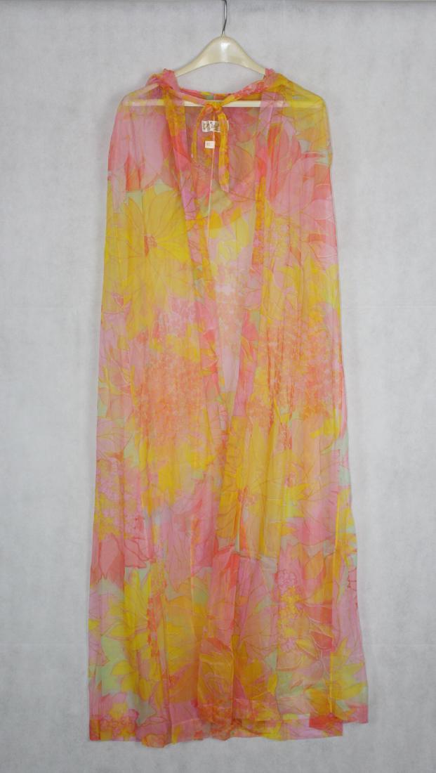 Vintage Pedro Rodriquez Lingerie: Size 30, Hooded, Floral Design with Open Transparent Front, Couture