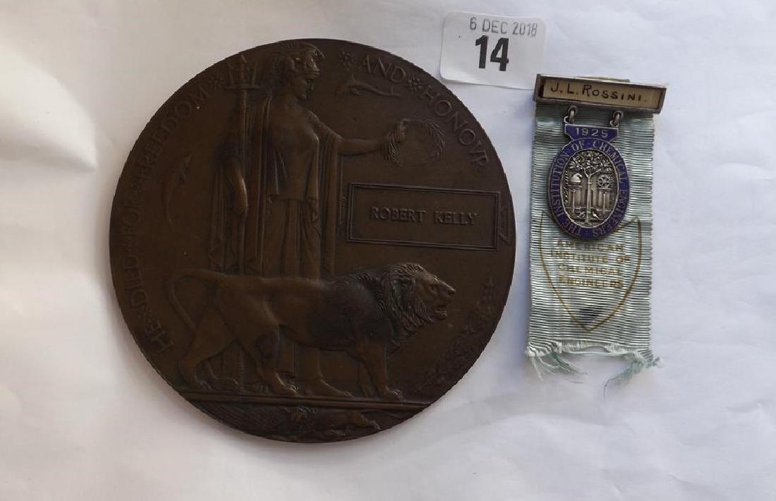 A bronze Death Plaque to Robert Kelly: A bronze Death Plaque to Robert Kelly