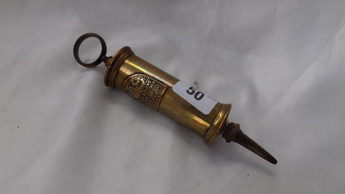 Victorian brass syringe by Arnold: Victorian brass syringe by Arnold