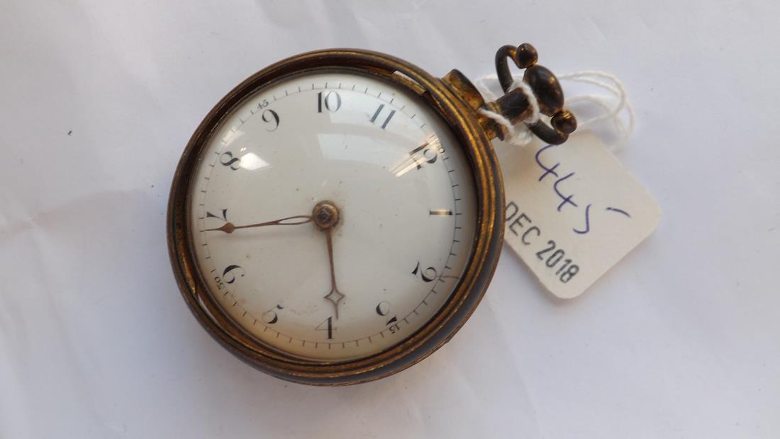 Gilt metal pair case pocket watch by Chittendiane (1 of 1)