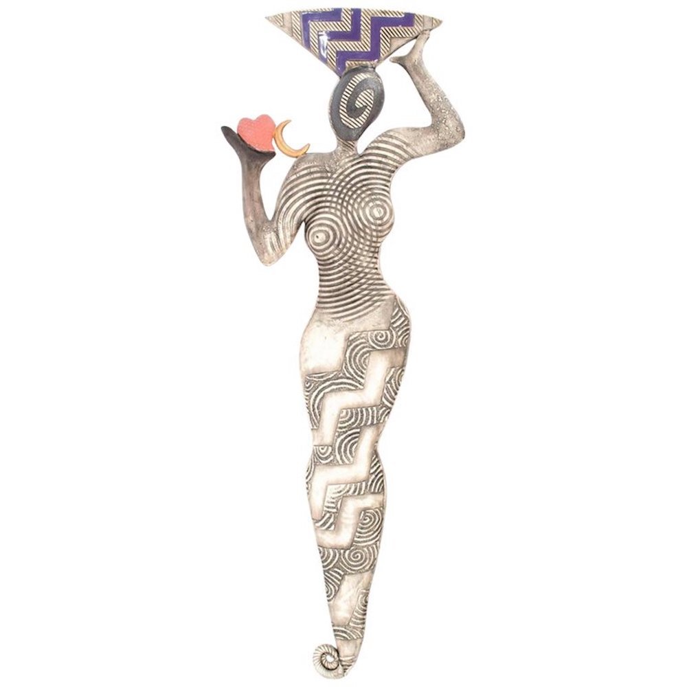 Original Art Work, Wall Hanger: Anne Schiesel Harris female form wall hanging art piece. Modern design piece ceramic and Polychrome form