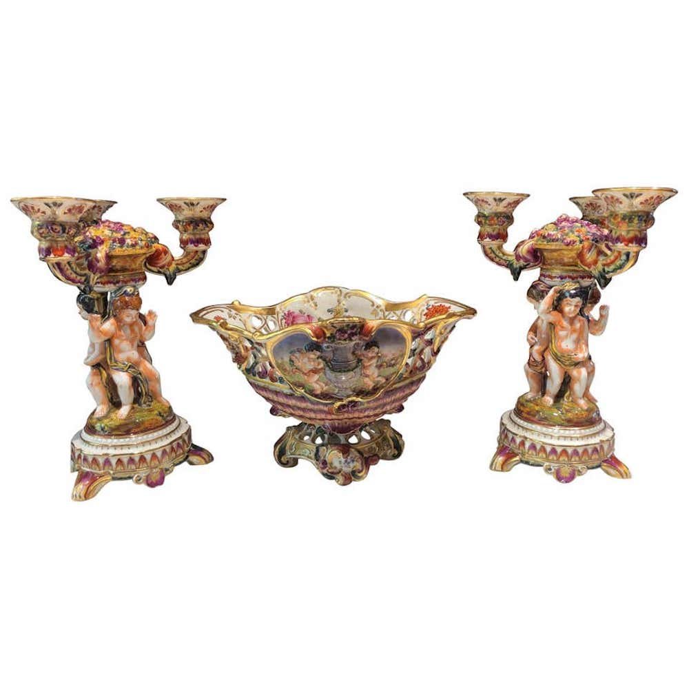Pair of Vintage Capodimonte Candelabra and Compote (1 of 15)