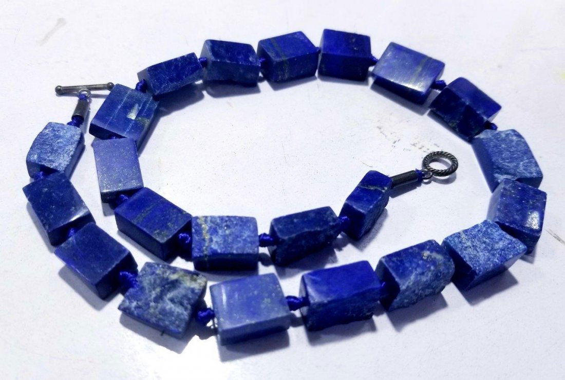 Hand Carved Beaded Lapis Lazuli Necklace: Supreme Quality Hand Carved Natural Beaded Lapis Lazuli Necklace: Flat-rate of $23.00 to anywhere. shipping rates are determined by Parcel weight and destination. Combined shipping: 15$ for each addit