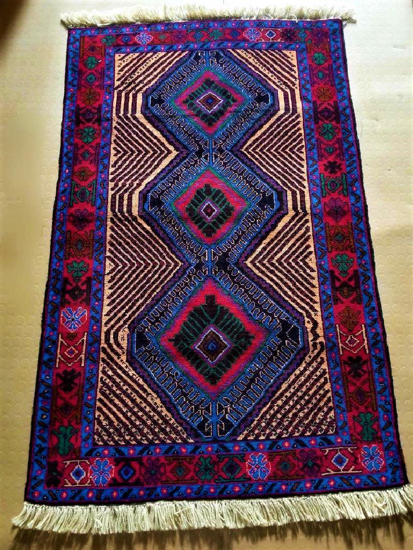 Hand kontted Bokhara Afghan Area Rug (1 of 4)