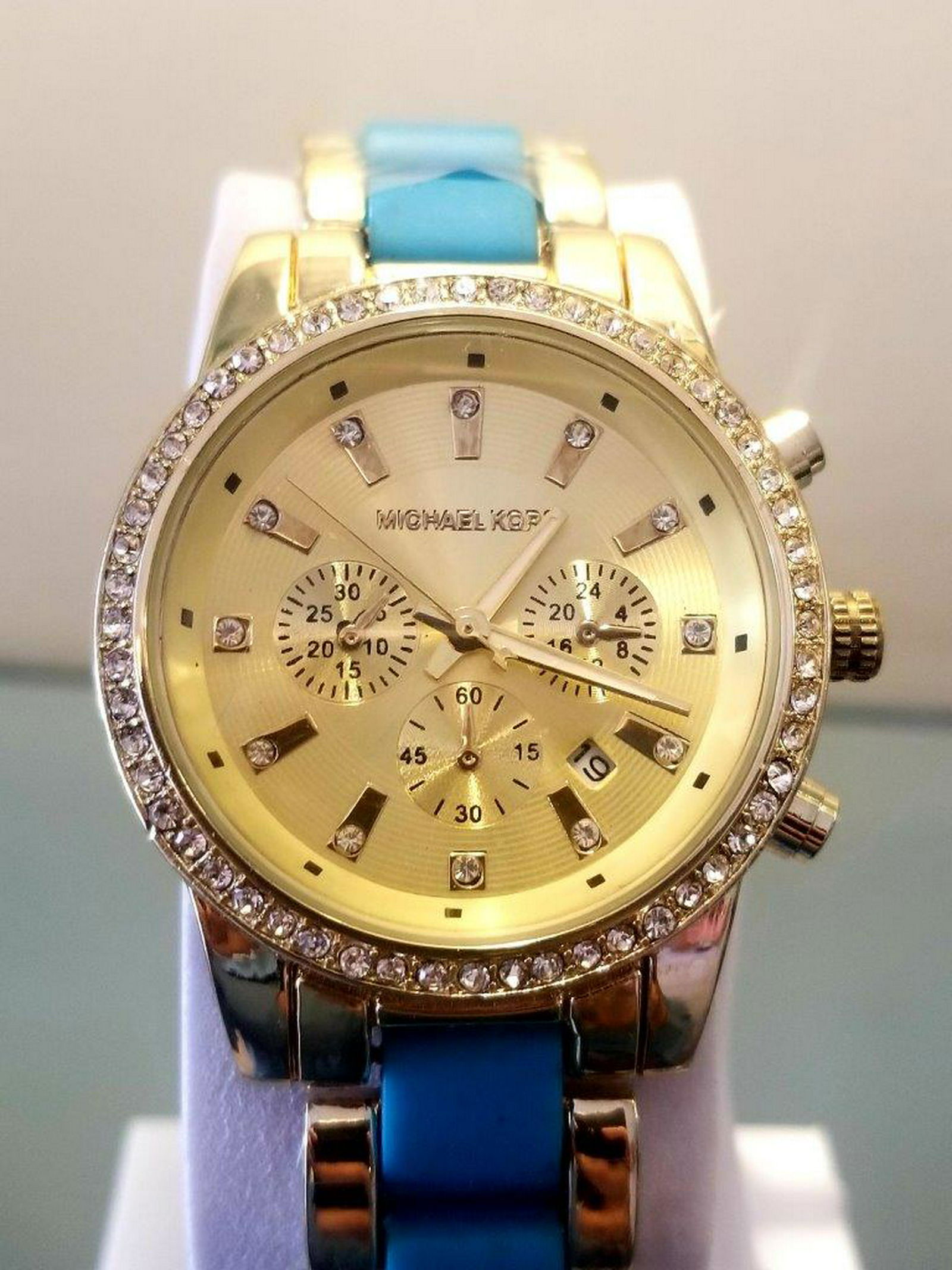 MICHAEL KORS - Quartz Chronograph Watch for Women: MICHAEL KORS - Quartz Chronograph Watch with Zircons for Women : Flat-rate of $23.00 to anywhere. shipping rates are determined by Parcel weight and destination. Combined shipping: We offer combine sh