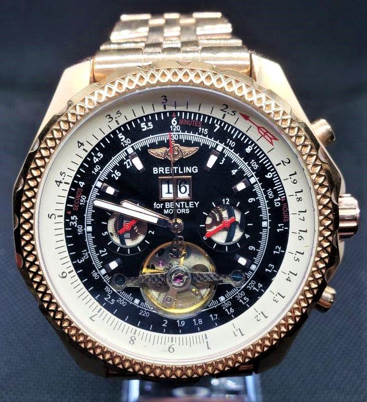 BREITLING Tourbillon Automatic BENTLEY Edition: Master Quality Non Authentic BREITLING Tourbillon Automatic BENTLEY Edition Watch shipping rates are determined by Parcel weight and destination. Combined shipping: We offer combine shipping on multip