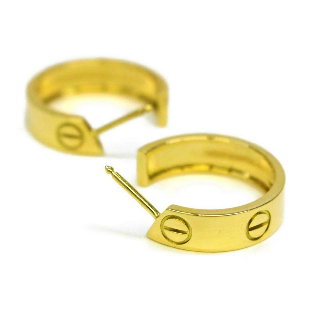21k Solid Gold Love Earrings - 3