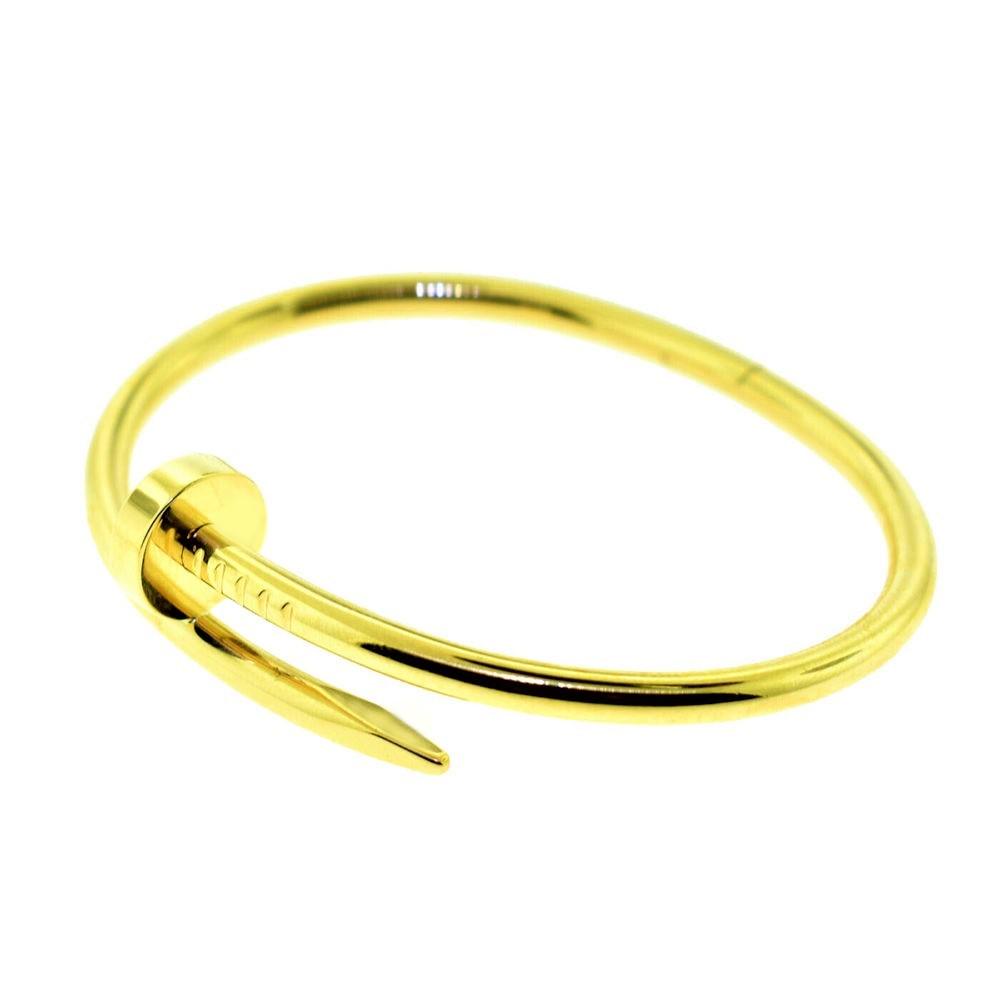 18k Solid Gold NAIL Bracelet Bangle - 2