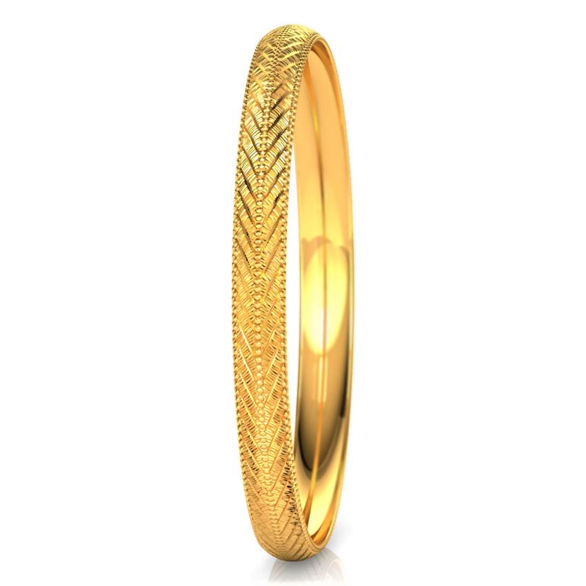 21k Solid Gold Edged Gold Bangle - 2
