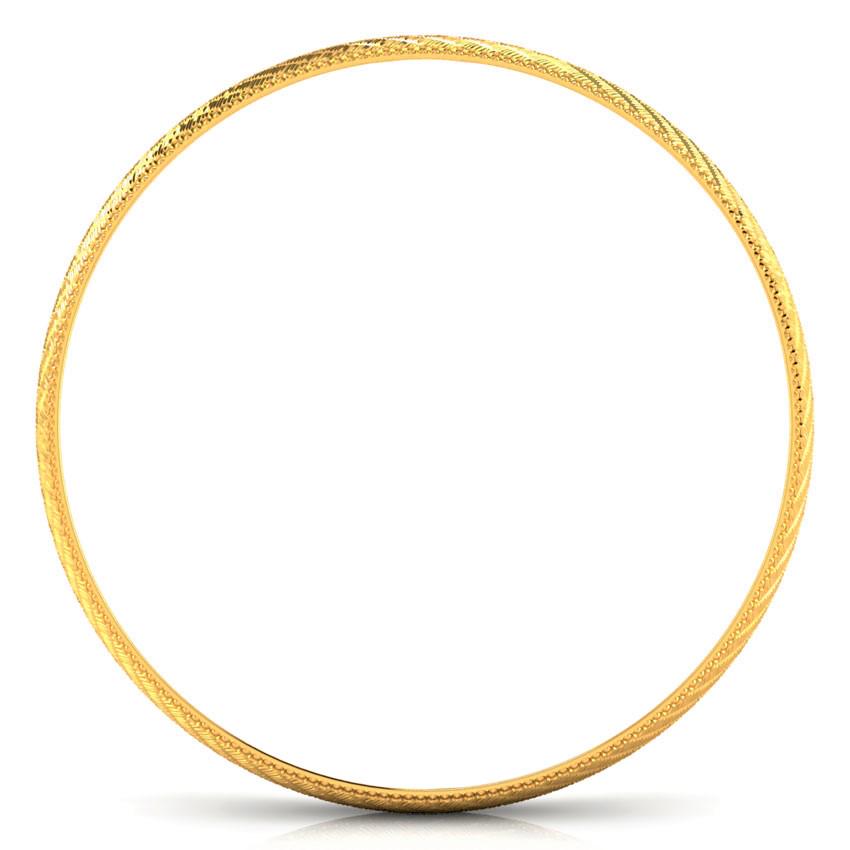 21k Solid Gold Edged Gold Bangle - 3