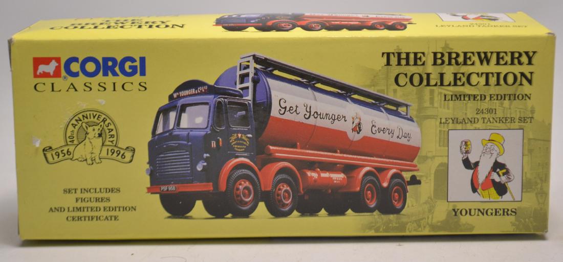Corgi Classics 40th Anniversary 1956 to 1996Leyland 8: Corgi Classics 40th Anniversary 1956 to 1996Leyland 8 Wheel Cylindrical Tanker Set W M Youngers & Co. Ltd. Corgi Ref 24501The limited edition certificate no 06666 of 10000 produced The model is in min