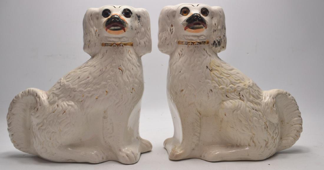 STUNNING pair Of c19th  Staffordshire glass eyed Wally (1 of 2)