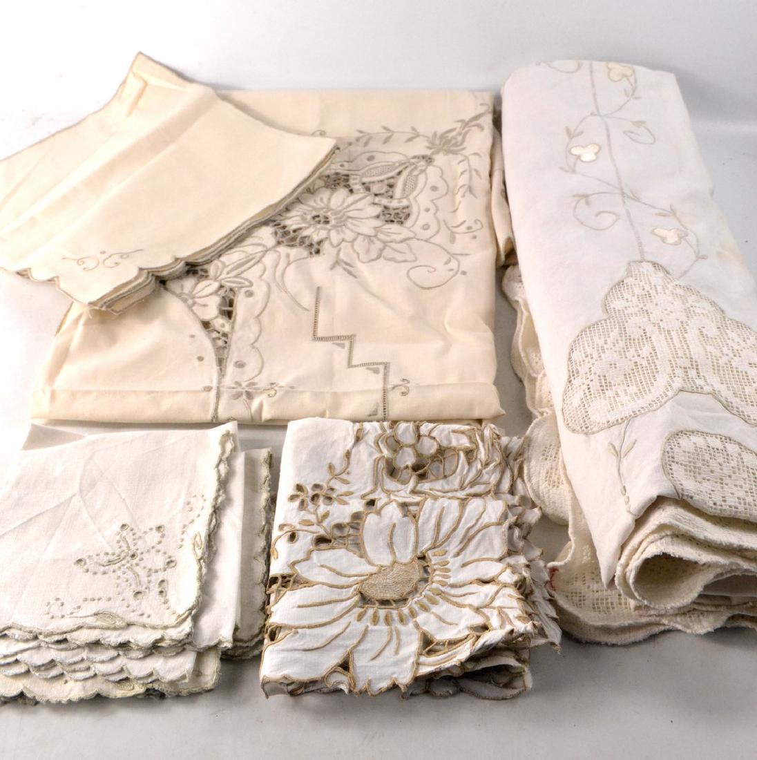 Selection of old & exquisite table linen: Selection of old & exquisite table linen