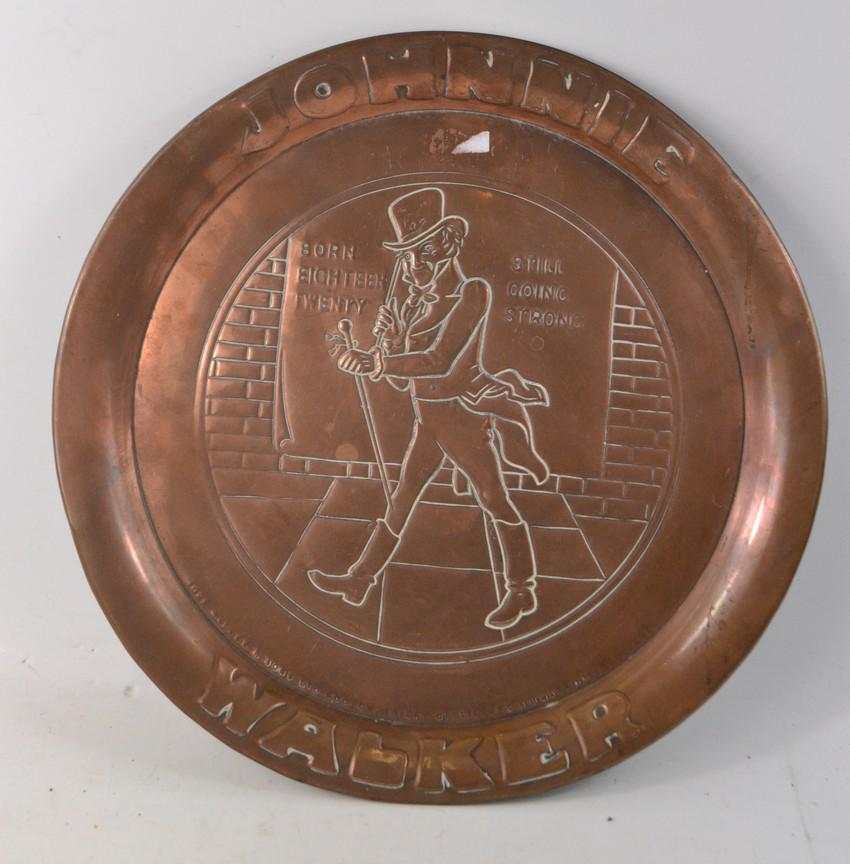 Johnnie Walker copper whisky tray - 'AH, all the way (1 of 1)
