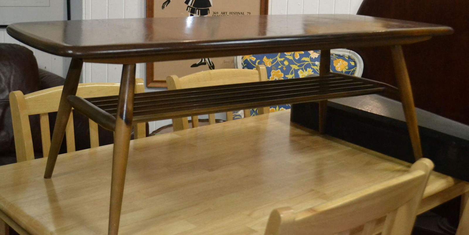 ERCOL oak coffee table: ERCOL oak coffee table