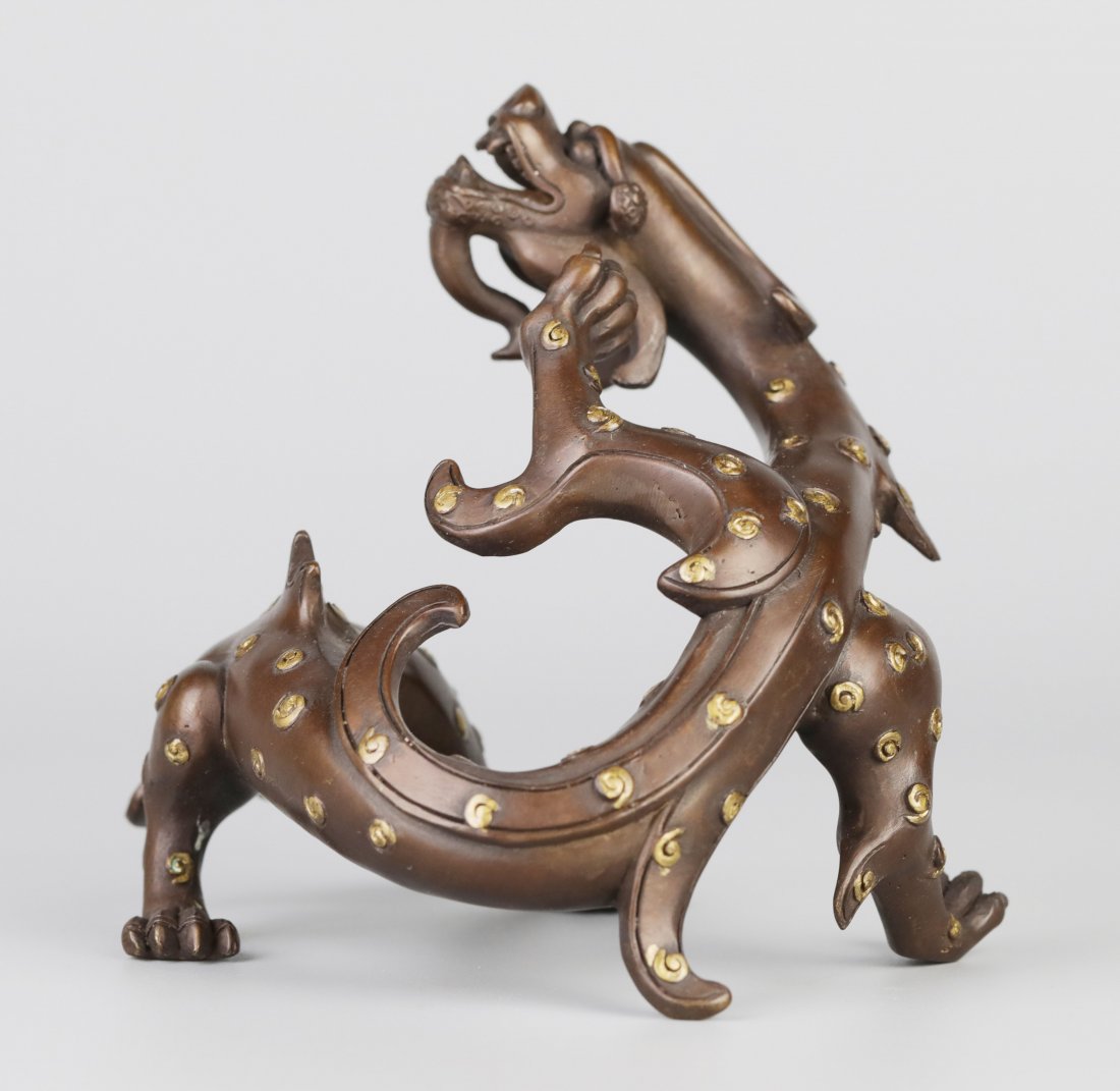 Qing Dynasty Red Copper Dragon Figuring (1 of 8)