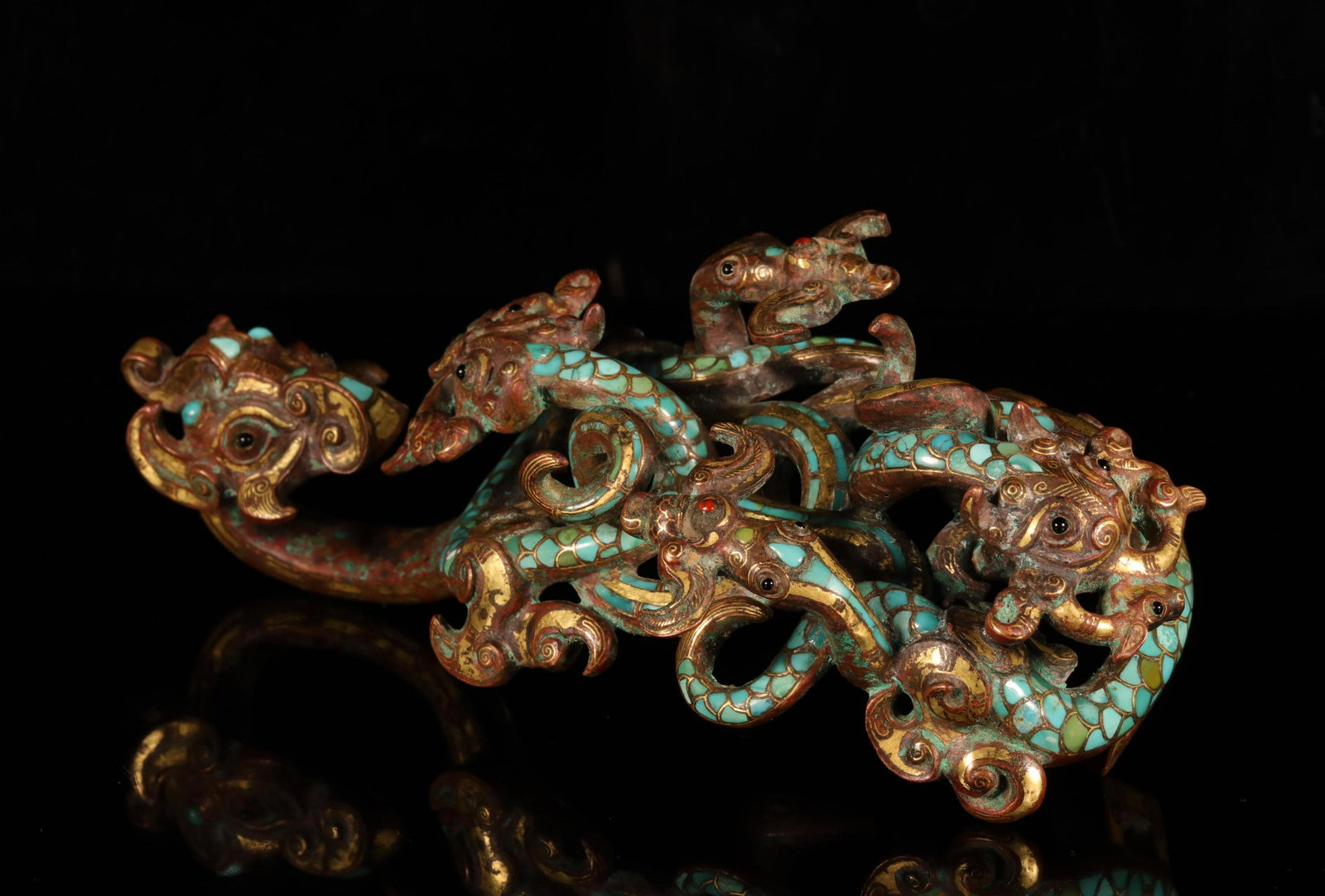 CHINESE OLD BRONZE BELT BUCKLE (1 of 9)