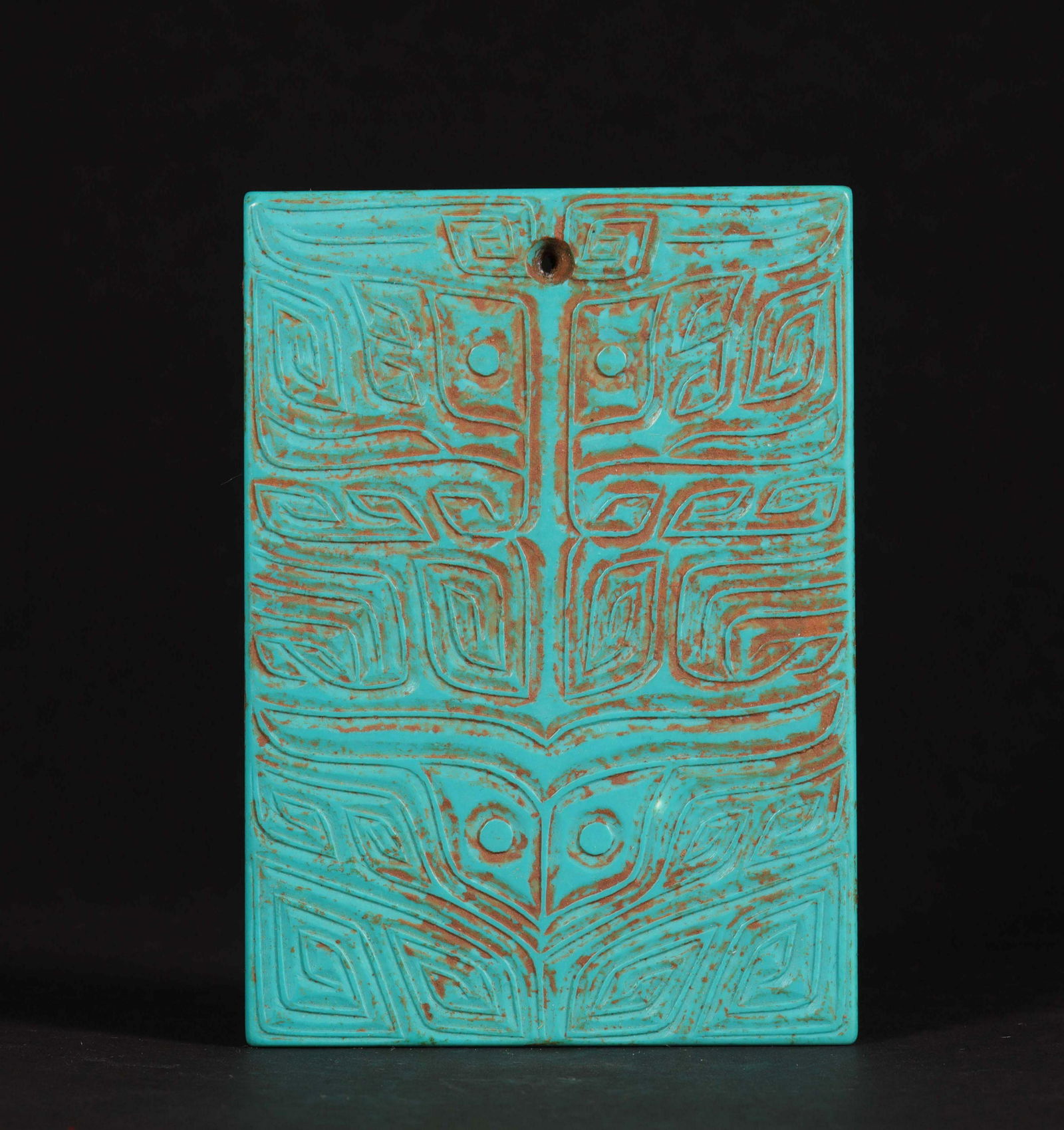 AN ASIAN ANTIQUE TURQUOISE STONE PAD (1 of 8)