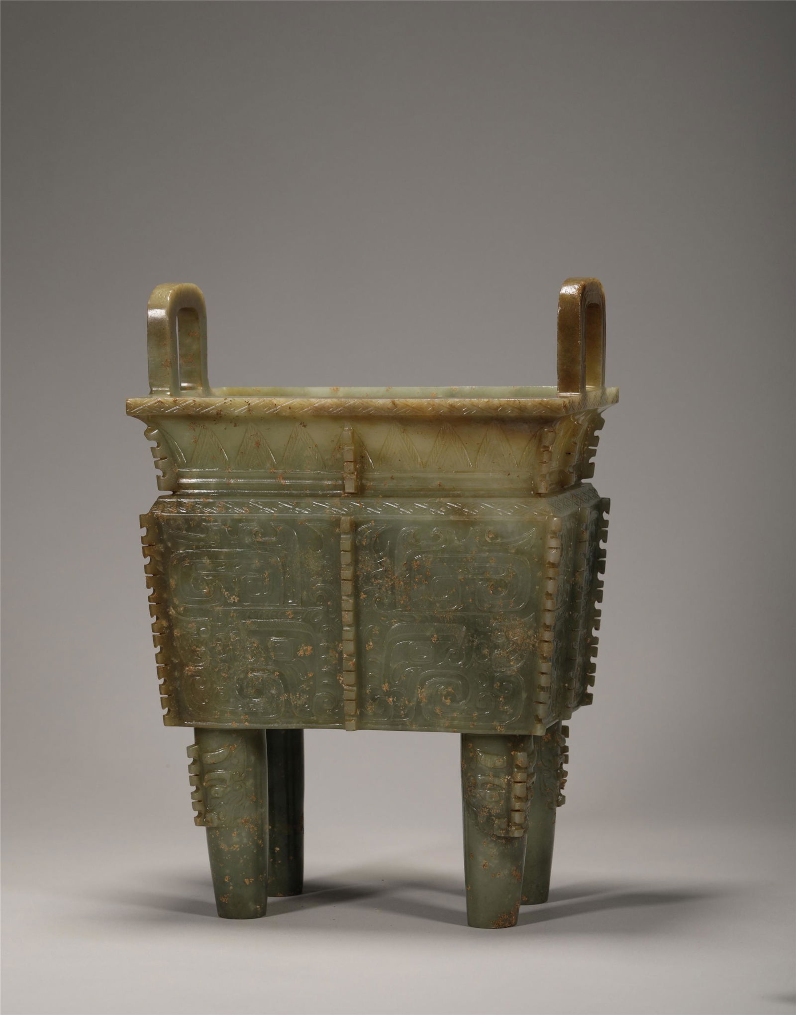 A QING DYN. HETIAN JADE VASSEL DING (1 of 8)