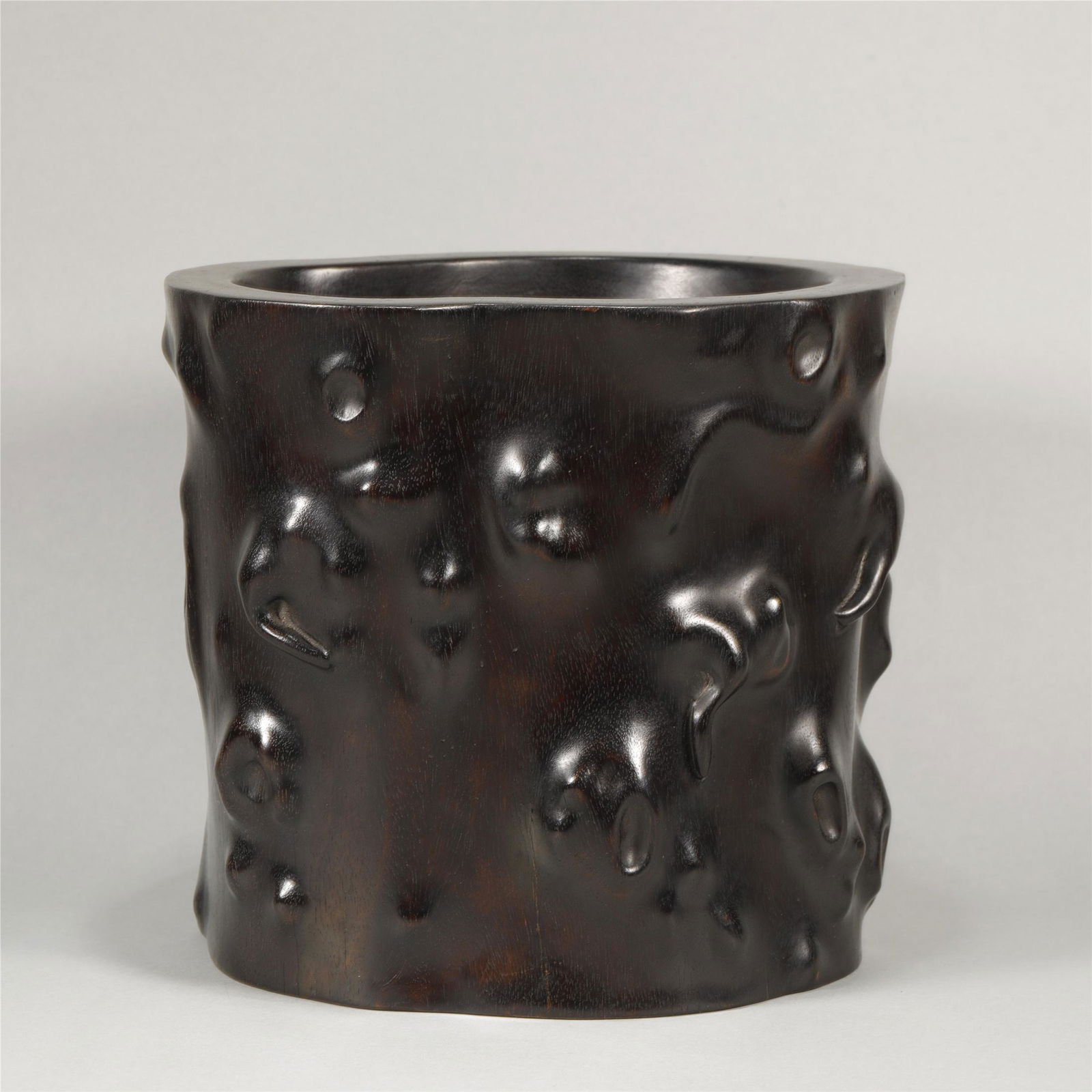 A QING DYNASTY ZITAN WOOD BRUSH HOLDER (1 of 7)