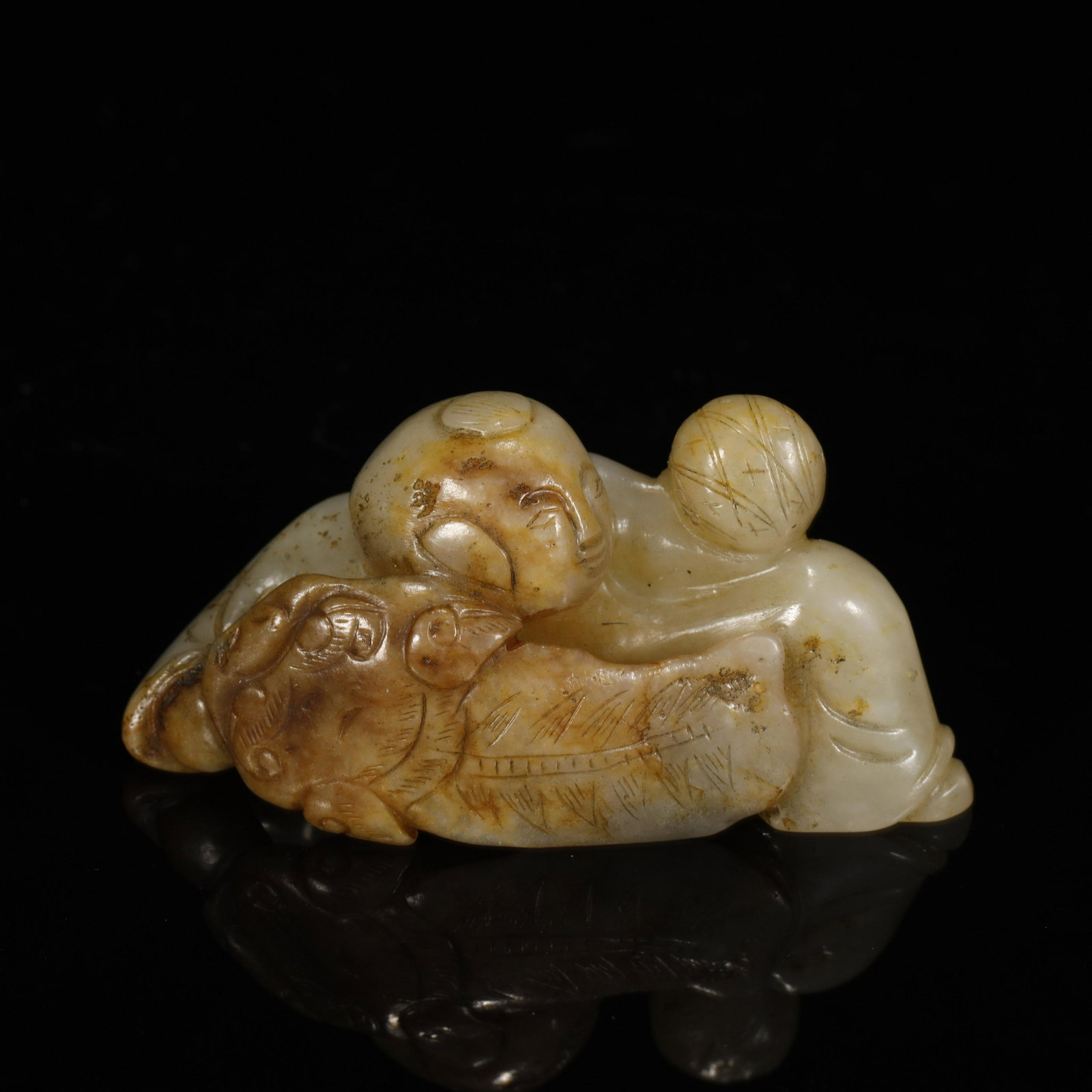 A QING DYN. HETIAN JADE CARVING ORNAMENT (1 of 6)