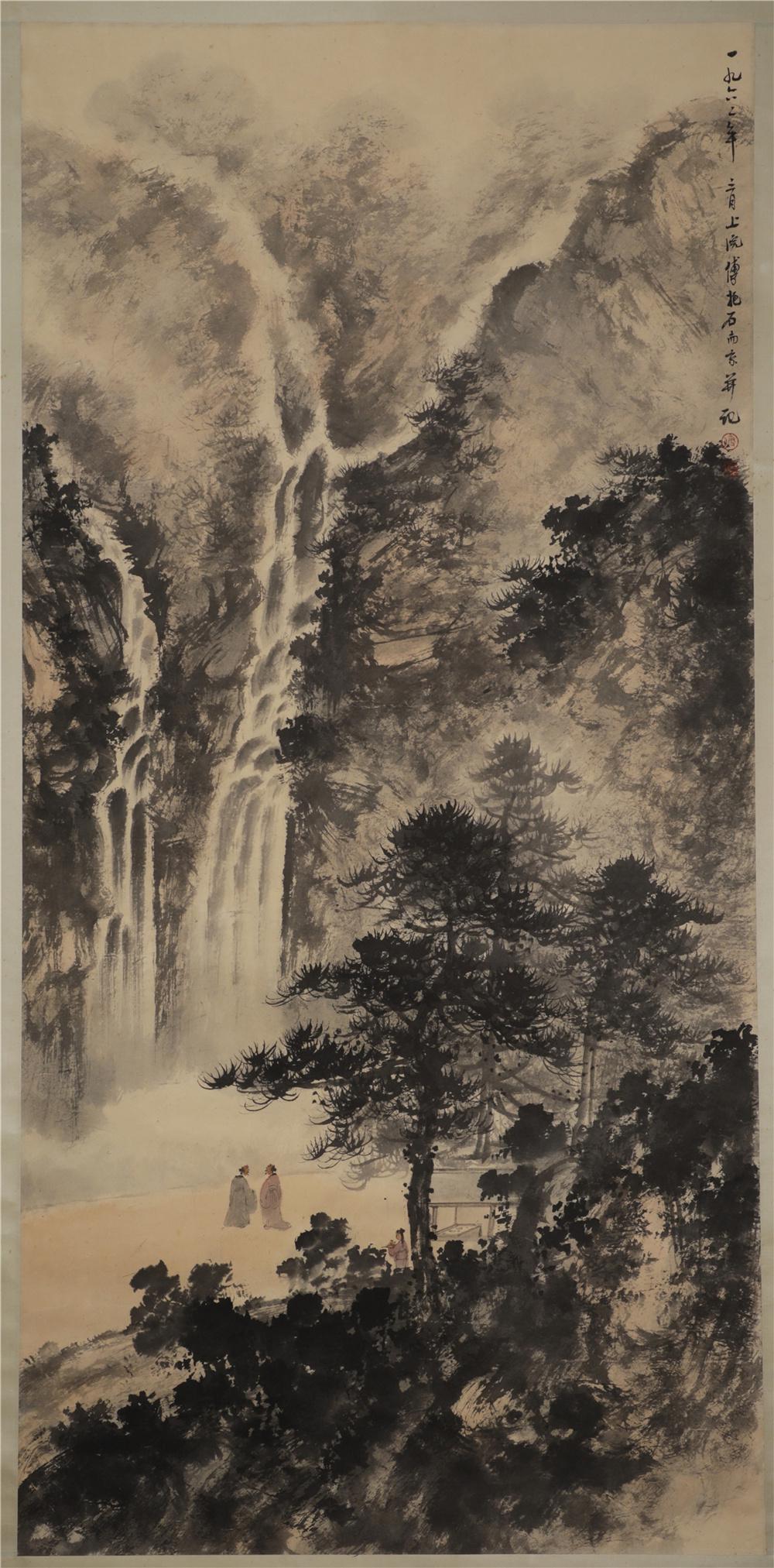 A LANDSCAPE AND SCHOLAR PAINTING SCROLL (1 of 6)