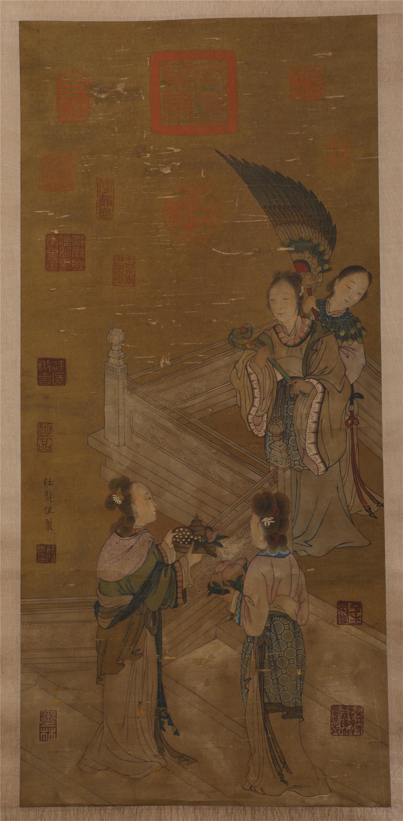 A SILK PAINTING SCROLL (1 of 6)