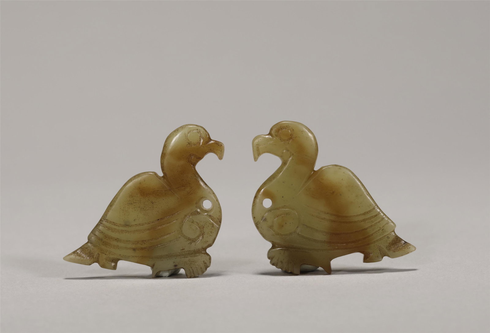 A PAIR OF HAN STYLE JADE PIECES (1 of 6)