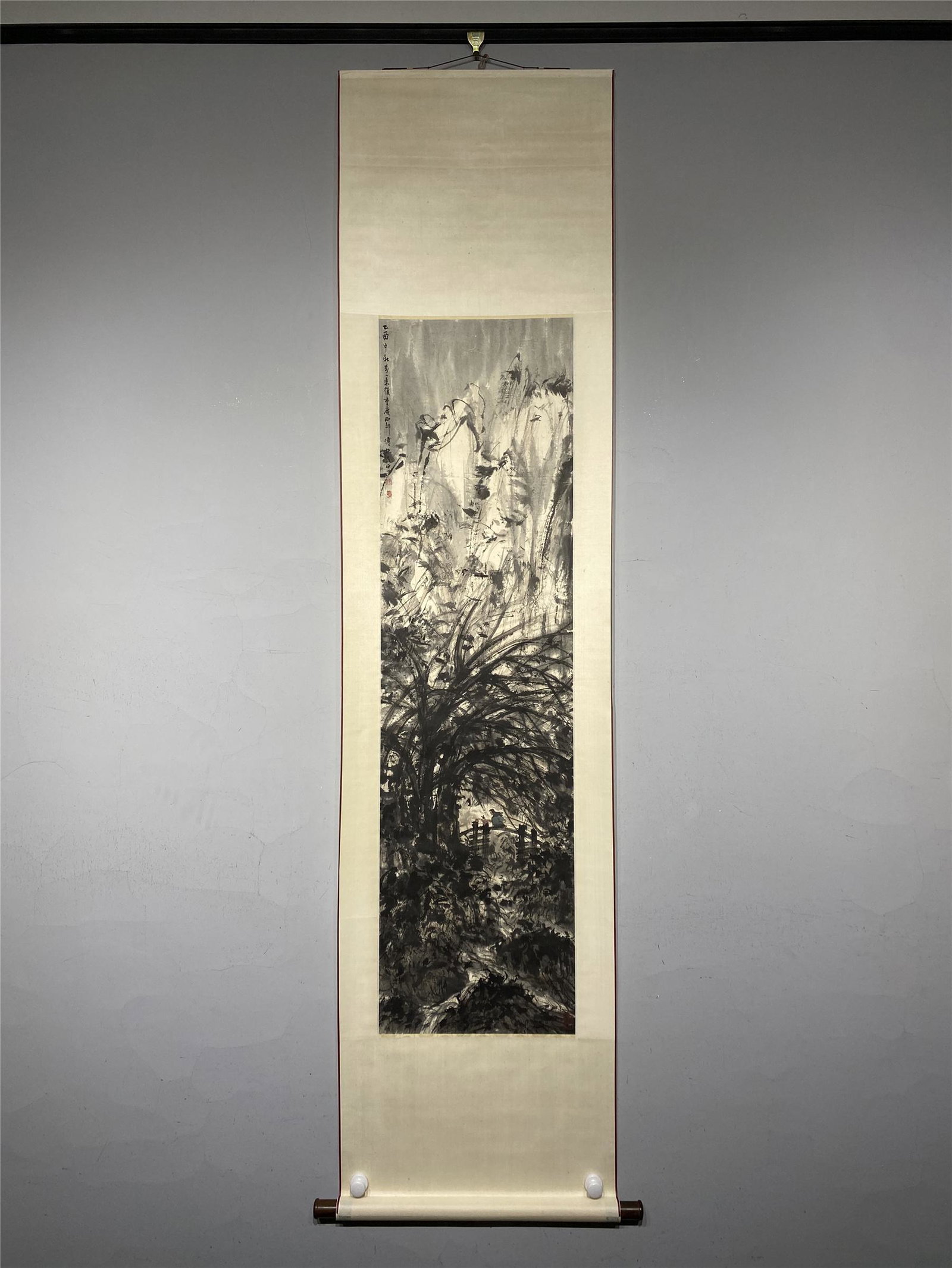 A CHINESE PAINTING VERTICAL SCROLL: A CHINESE PAINTING VERTICAL SCROLL; ATTRIBUTED TO FU BAOSHI; Size: 141?9cm