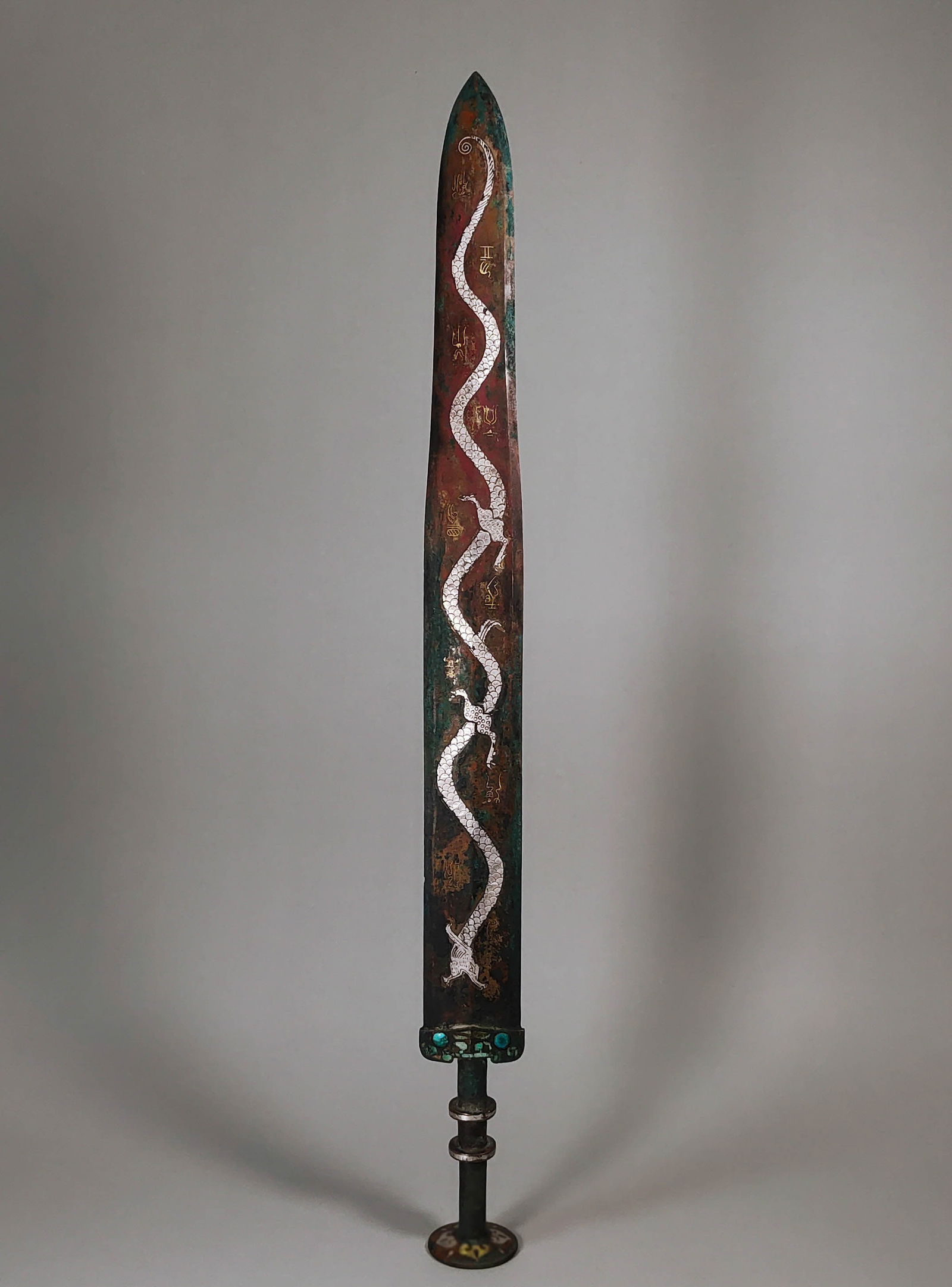 Warring States bronze, mixed gold, silver, and mother of pearl precious sword (1 of 8)
