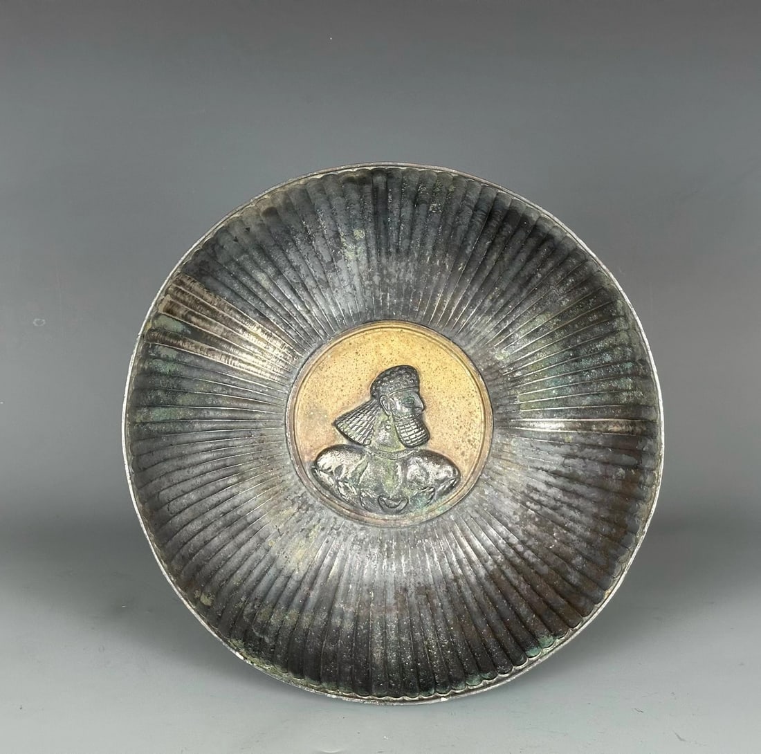 Tang Dynasty silver gilded Persian character bowl (1 of 4)