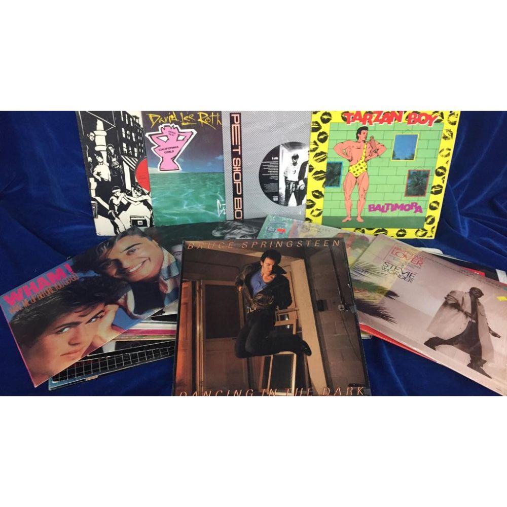 (45) High Grade 12" Disco Single LP's -: Lot (45 Different) High Grade 45 RPM 12" Disco Singles to include artists Bruce Springsteen, Jan & Dean (clear vinyl), David Lee Roth, Pet Shop Boys, Baltimora, Stevie Wonder, Whitney Houston, Wham, T