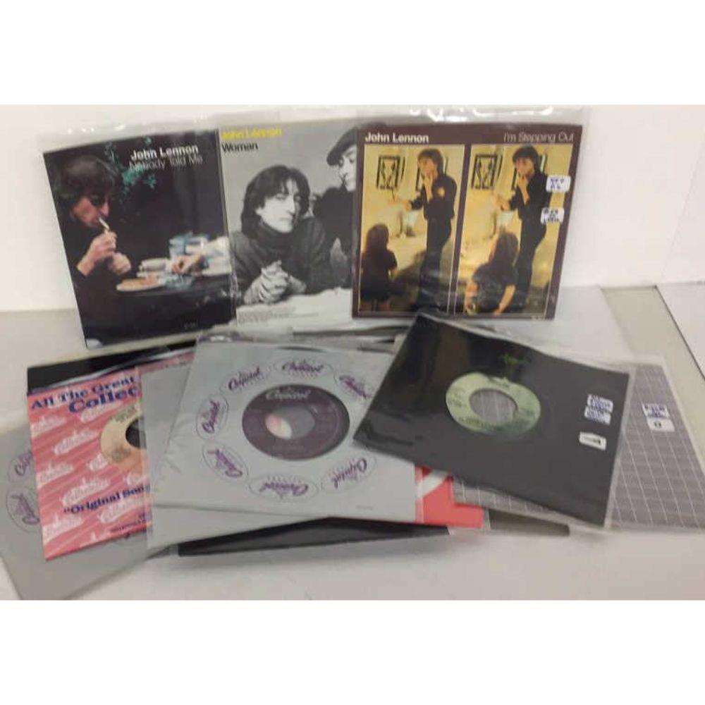 (20 Different) High Grade John Lennon 45 RPM: Records. (all Nr Mint to Mint) some duplication of title but all different in Label, Sleeve or Pressing (Includes Picture Sleeves)