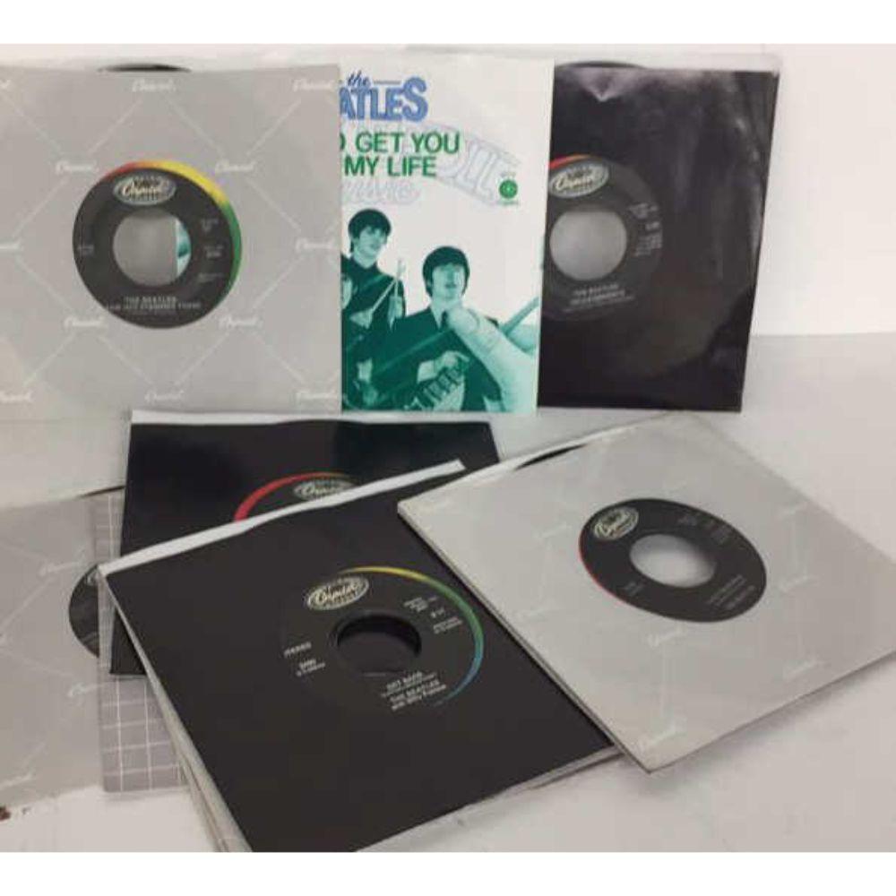(12 Different) High Grade 1983 Beatles Re-Issue: 45 RPM Records - Capitol Records Black Colorband Label 2056 Hello Goodbye, 2138 Lady Madonna, 2276 Hey Jude, 2490 Get Back, 2531, Ballad of John & Yoko, 2654 Something, 2764 Let It Be, 2832 Long & Win