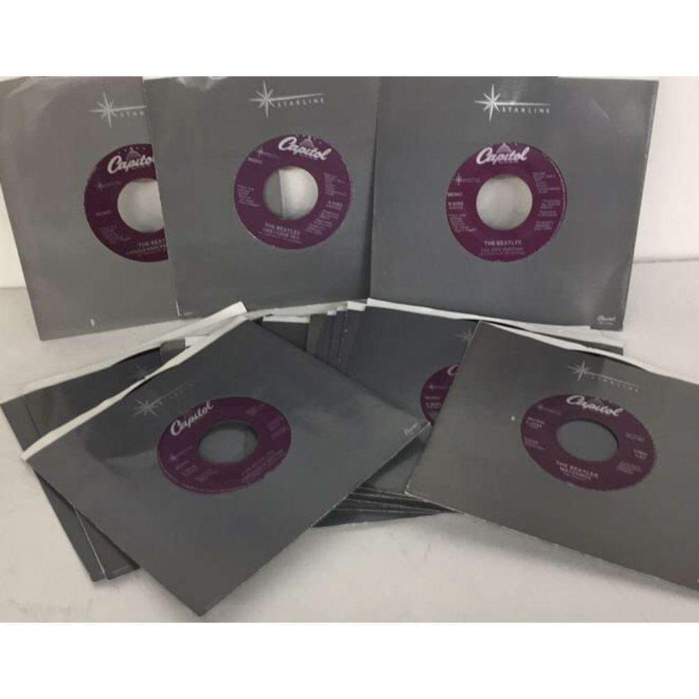 New/Old Dealer Stock - (15 Different) 1988: Starline Series Beatles 45 RPM Records w/Orig Sleeves - Capitol Records X6279 Can't Buy Me Love, X6281 Hard Day's Night, X-6282, I'll Cry Instead, X-6283 And I Love Her, X-6284 Matchbox, X-6286 I Feel