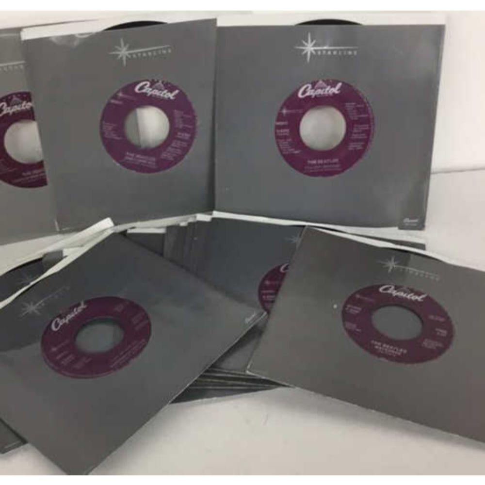 New/Old Dealer Stock - (14 Different) 1988: Starline Series Beatles 45 RPM Records w/Orig Sleeves - Capitol Records X6279 Can't Buy Me Love, X6281 Hard Day's Night, X-6282, I'll Cry Instead, X-6283 And I Love Her, X-6284 Matchbox, X-6286 I Feel