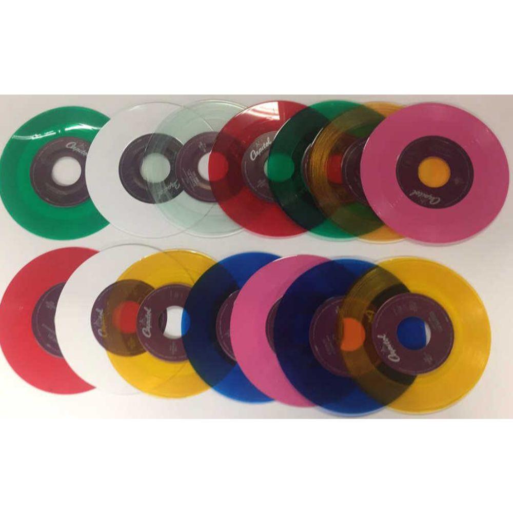 +Lot (14) Different 1994 Beatles "For Jukebox: "Only" (New/Old Stock) Capitol Records Limited Edition 45RPM Records in Asst Color Vinyl - S7-17700 Here Comes the Sun, S7-17699 Twist & Shout, S7-17698 Something, S7-17697 Strawberry Fields, S7-17696