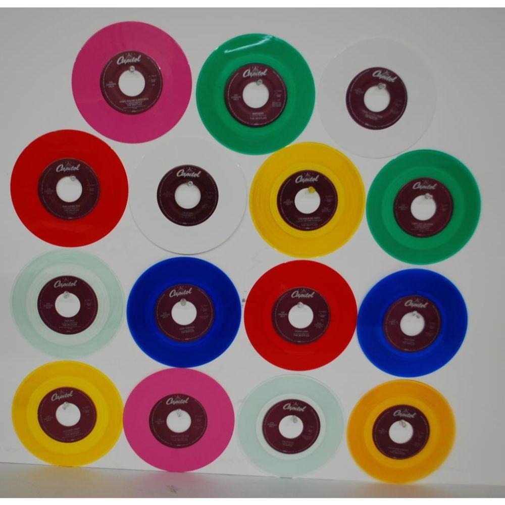 +Lot (15) Different 1994 Beatles "For Jukebox: "Only" (New/Old Stock) Capitol Records Limited Edition 45RPM Records in Asst Color Vinyl - S7-17701 Sgt Peppers, S7-17700 Here Comes the Sun, S7-17699 Twist & Shout, S7-17698 Something, S7-17697 Straw
