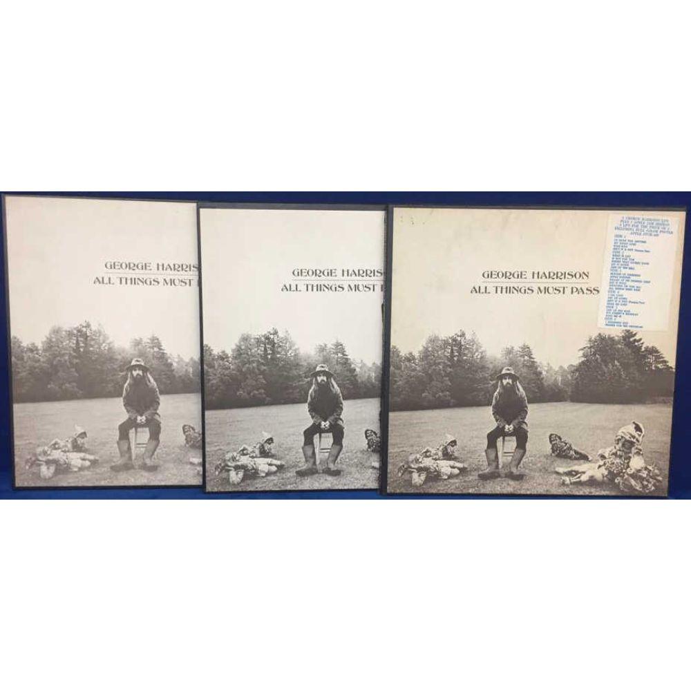 (3) High Grade Variations - George Harrison: "All Things Must Pass" 3 LP Boxed Set - Apple STCH 639 Orange Label w/Poster (Vinyl Mint, Box Nr Mint), Apple STCH 639 Orange Label w/ "Printed in USA" on bottom right front box lid, w/Poster (Vinyl M