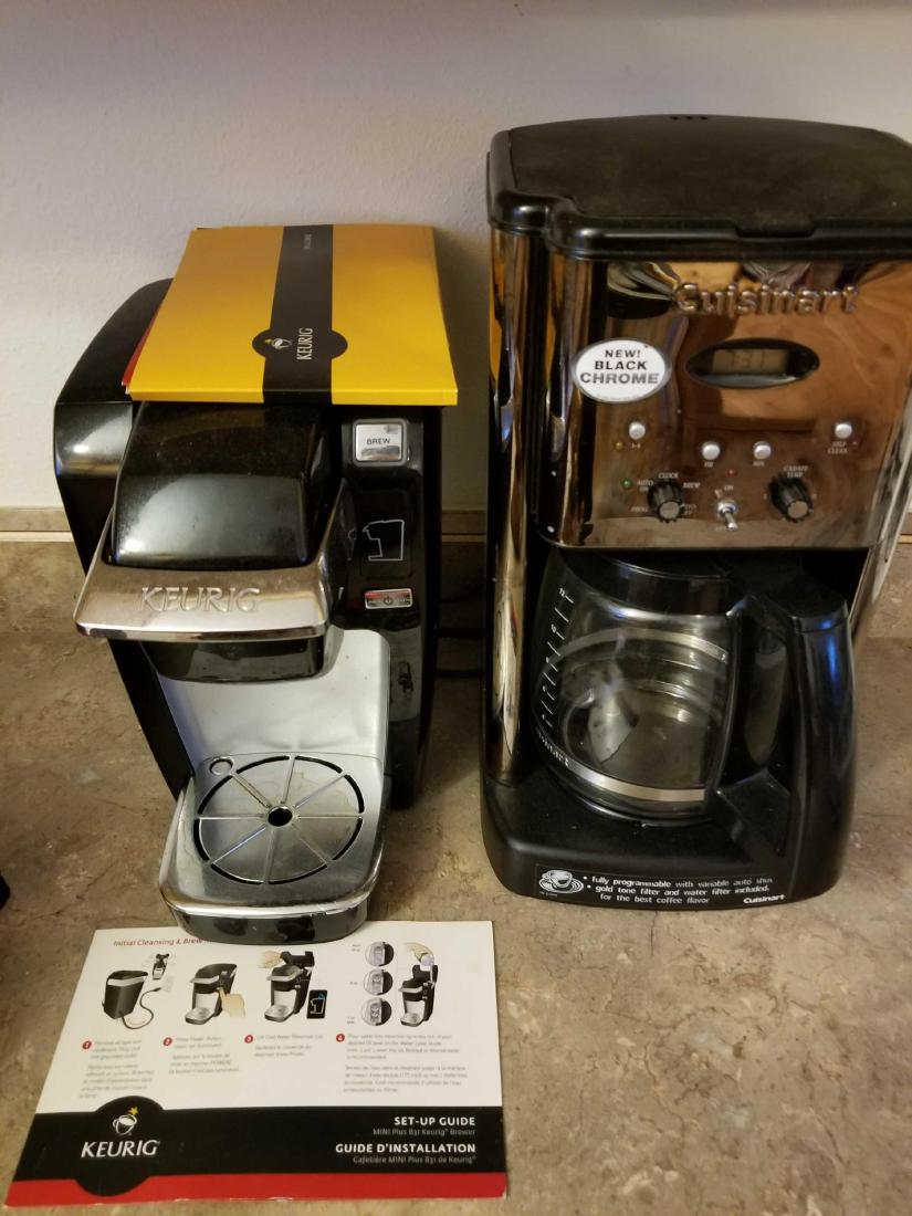 Two coffee makers including a Keurig: Two coffee makers, one Keurig and one Cuisinart. Both used, both untested.
