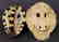 Two Panamanian handmade Embera tribe woven masks