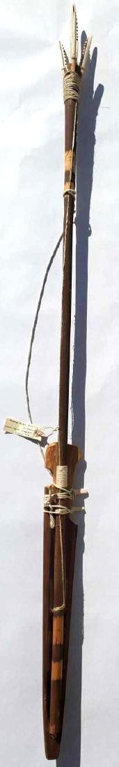 Large contemporary Eskimo ivory and wooden harpoon (1 of 12)