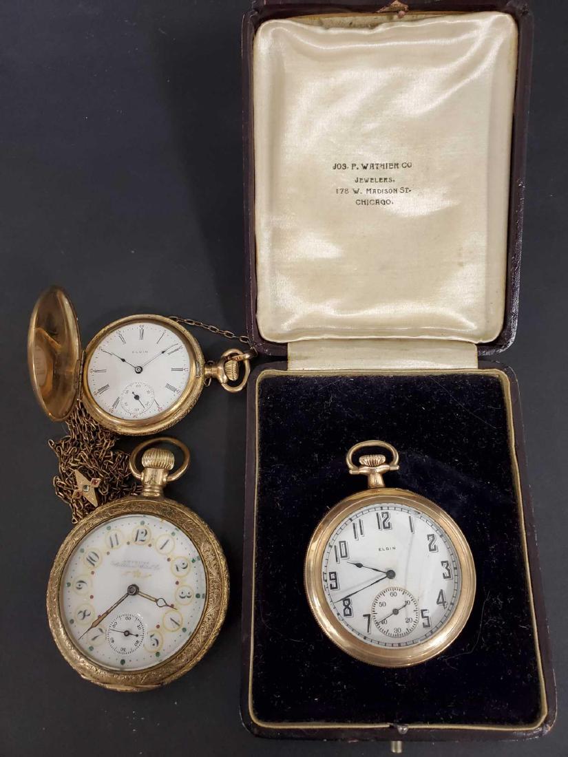 Three American gold filled pocket watches (1 of 9)