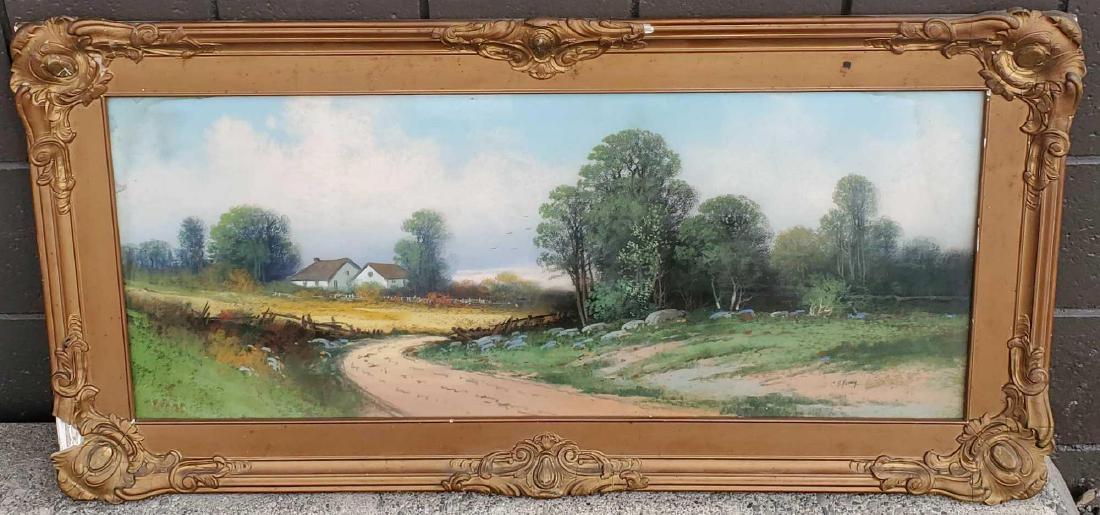 C.A. Reiner (American 19th c.) large original pastel (1 of 6)
