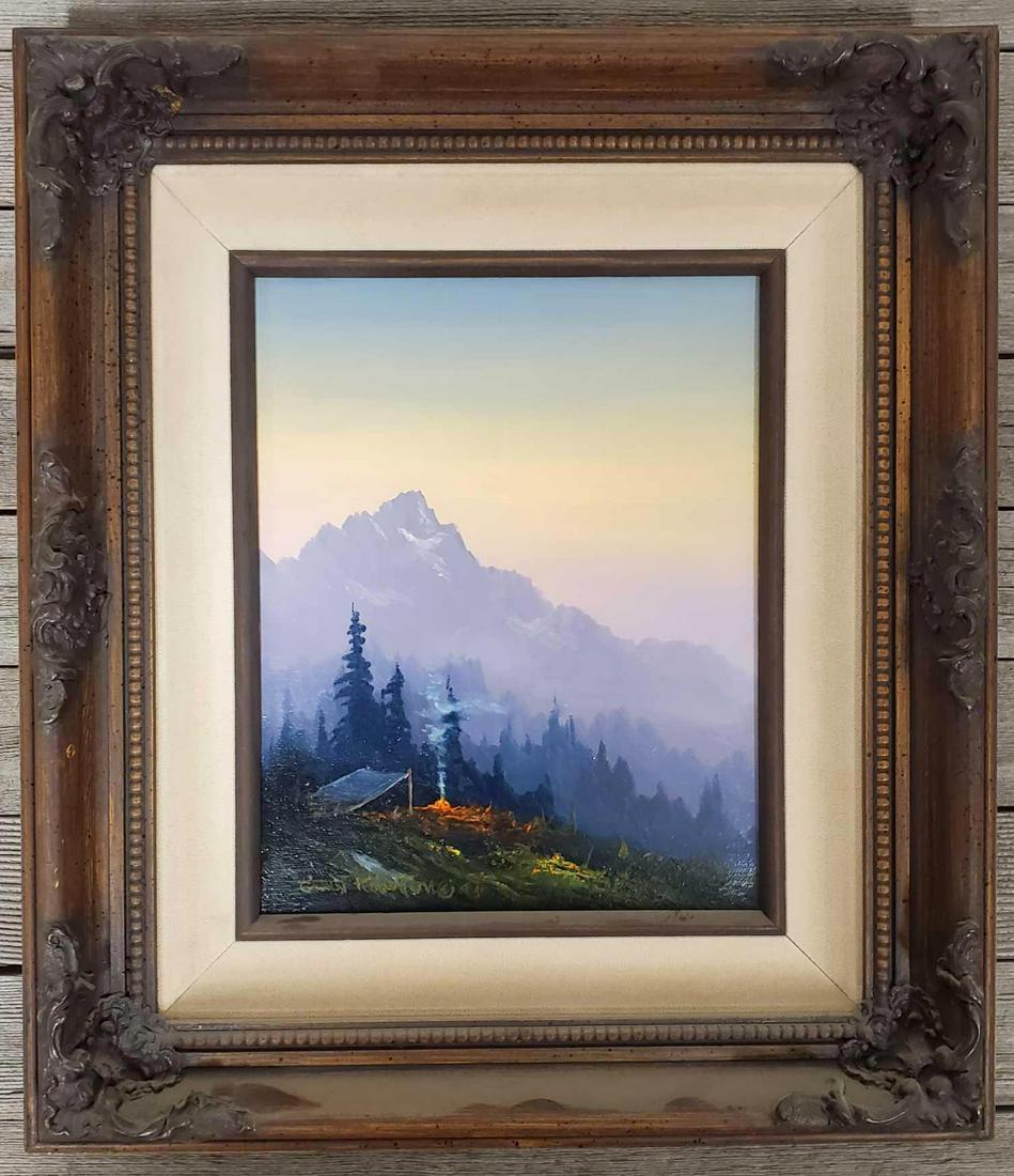 Ernest Robertson (B. 1939) "Evening at Camp" (1 of 3)