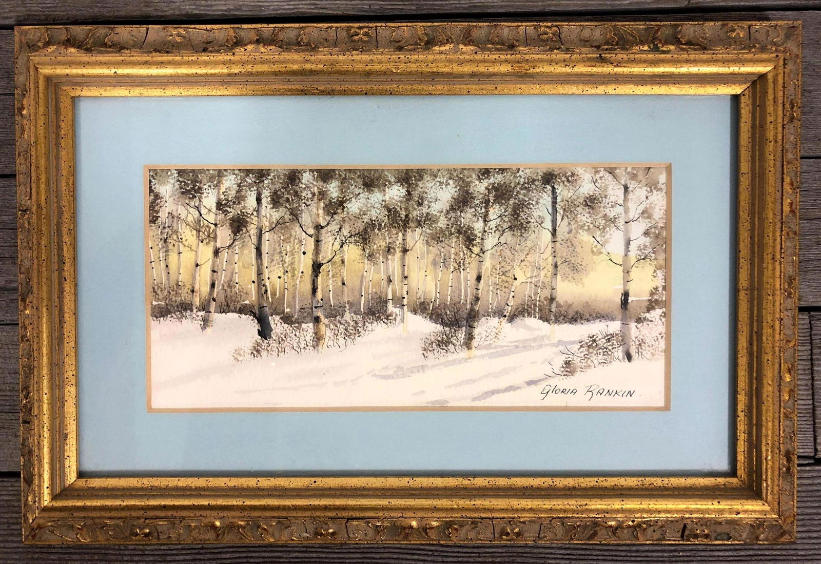 Gloria Rankin (1927-2004) Birch Tree Forest Watercolor (1 of 4)