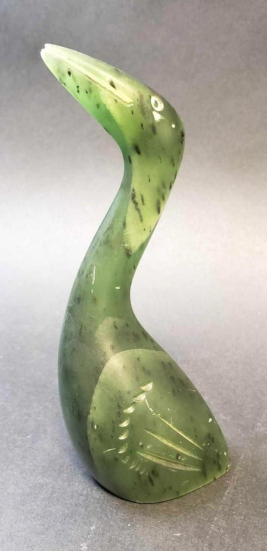 Jade Bird Carving signed Bekoolook (1 of 3)